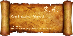 Kaminszky Ahmed névjegykártya